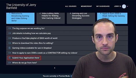 Job Application for Editing Gaming and Training Videos for Jerry Banfield